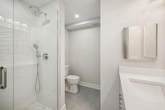 3851 Mission Hills Rd Unit 409, Northbrook, IL 60062 - full bath featuring a shower stall, vanity, and recessed lighting