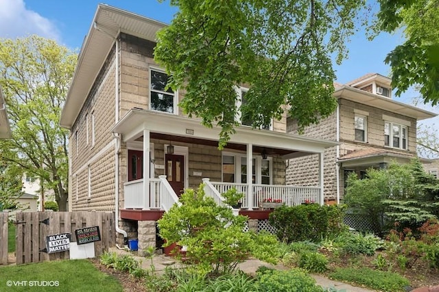 7223 Jackson Blvd, Forest Park, IL 60130 - american foursquare style home with a porch