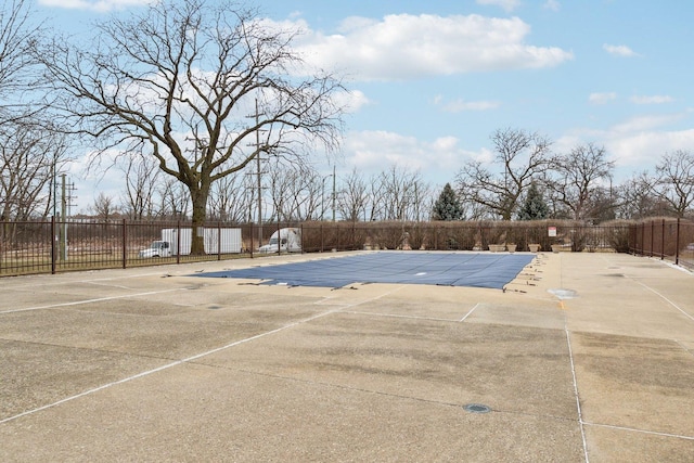 community pool with fence