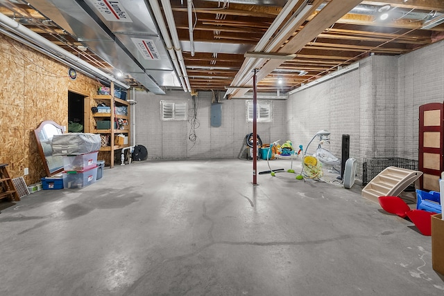 421 Sunset Dr, Colfax, IL 61728 - unfinished basement featuring electric panel