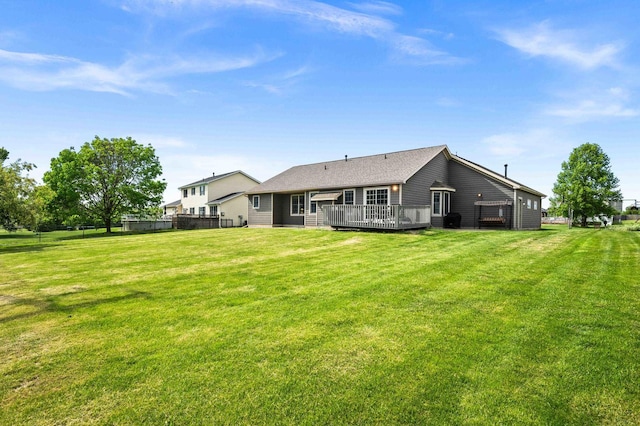 421 Sunset Dr, Colfax, IL 61728 - rear view of house featuring a deck