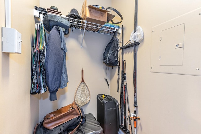 walk in closet featuring electric panel