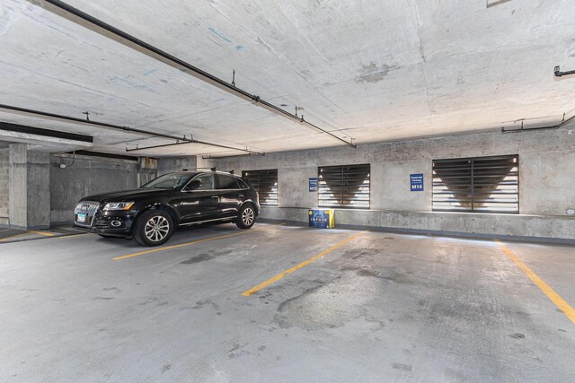 view of parking garage