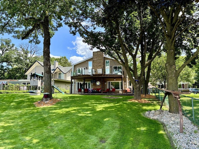 2407 N Villa Ln, Mchenry, IL 60051 - back of property featuring a porch and a balcony