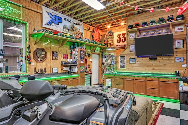 2407 N Villa Ln, Mchenry, IL 60051 - recreation room with wooden walls