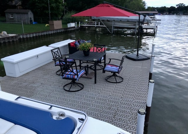 2407 N Villa Ln, Mchenry, IL 60051 - dock area featuring a water view and boat lift
