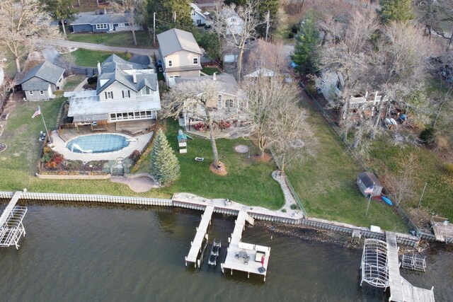2407 N Villa Ln, Mchenry, IL 60051 - aerial overview of property's location with a nearby body of water, nearby suburban area, and a pool