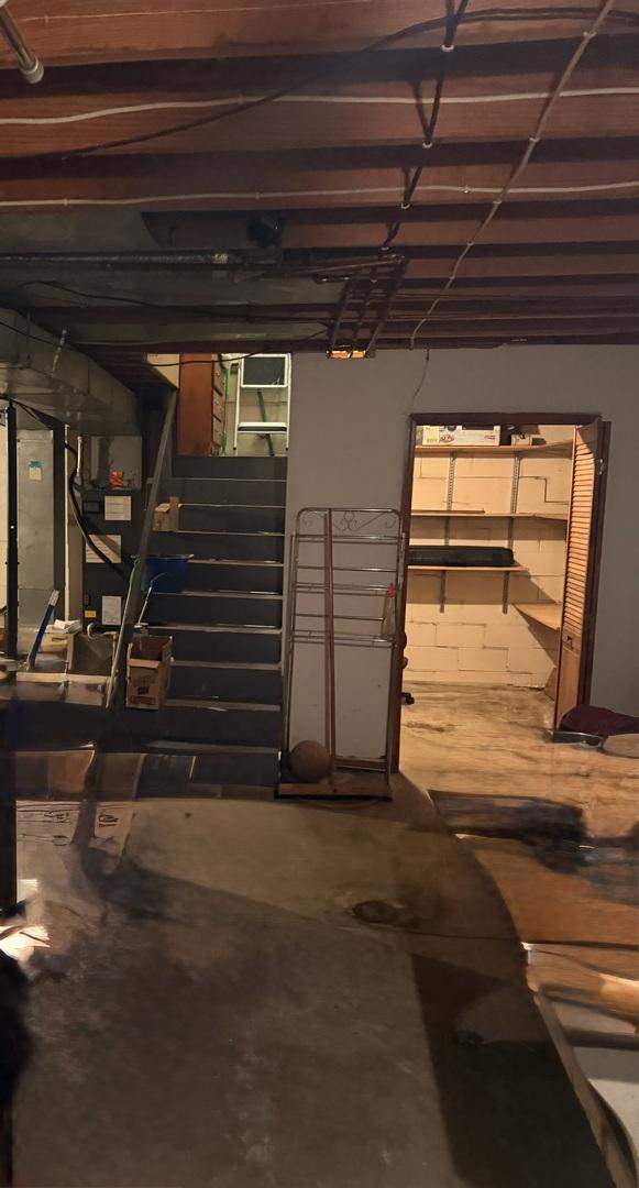 110 W Wayne Dr, Catlin, IL 61817 - unfinished basement with stairs