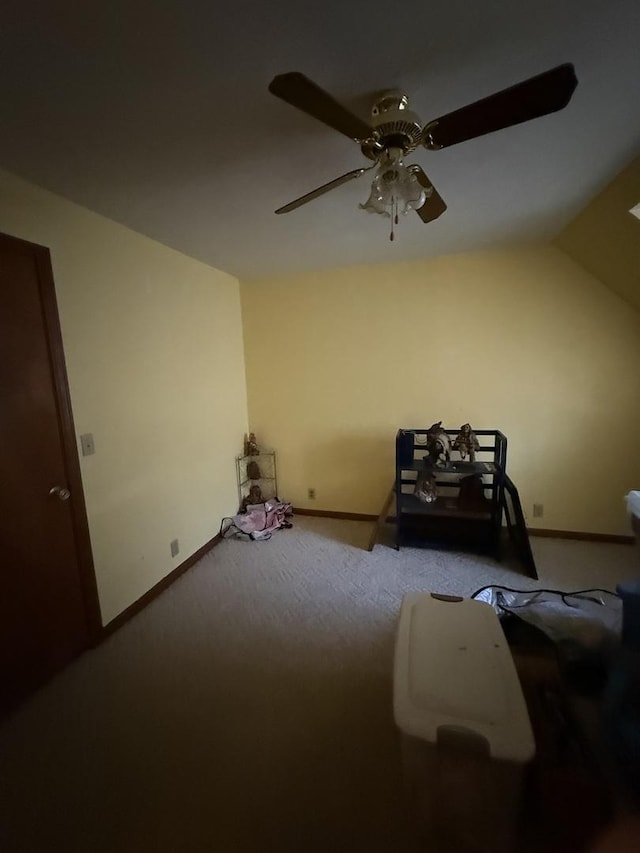 110 W Wayne Dr, Catlin, IL 61817 - bonus room featuring carpet flooring, ceiling fan, and lofted ceiling