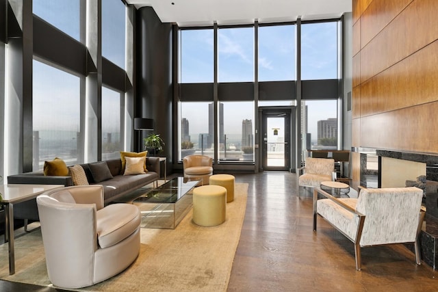 60 E Monroe St Unit 3007, Chicago, IL 60603 - lobby featuring a high ceiling, expansive windows, and a view of city