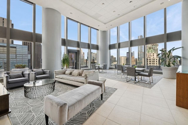 60 E Monroe St Unit 3007, Chicago, IL 60603 - lobby with a high ceiling and a view of skyline