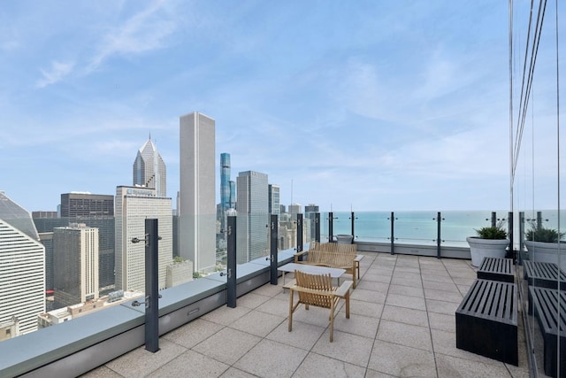 60 E Monroe St Unit 3007, Chicago, IL 60603 - view of patio / terrace featuring a water view and a balcony