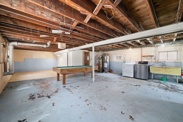 8941 S Albany Ave, Evergreen Park, IL 60805 - unfinished below grade area with independent washer and dryer, billiards, and water heater