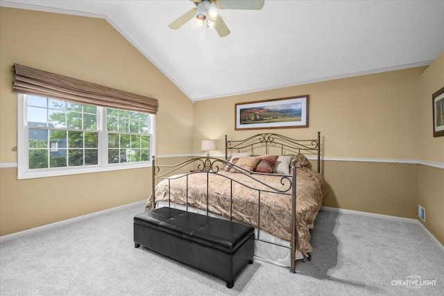 1070 Hobble Bush Ln, Elgin, IL 60120 - bedroom with lofted ceiling, carpet, baseboards, and ceiling fan