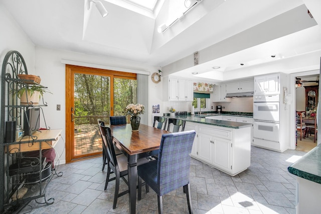 32381 N Forest Dr, Grayslake, IL 60030 - dining room featuring a tray ceiling and baseboards