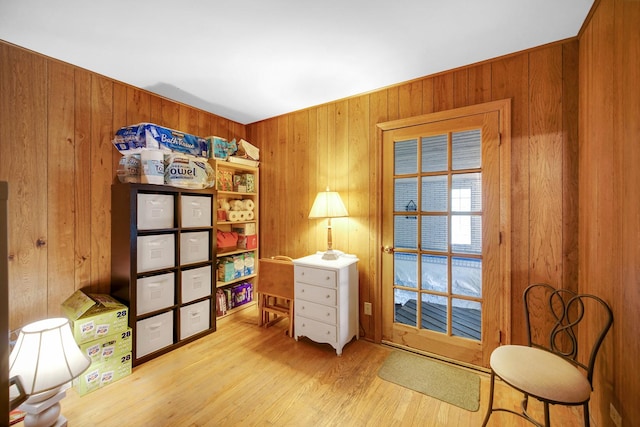 32381 N Forest Dr, Grayslake, IL 60030 - sitting room featuring wood walls and light wood finished floors