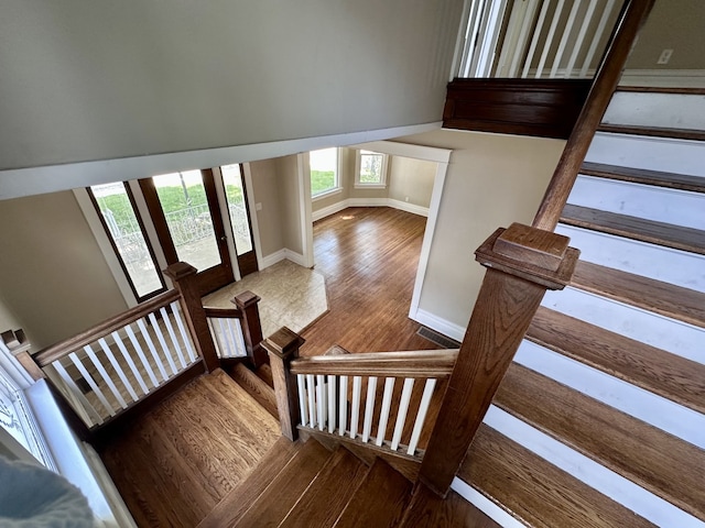 1527 7th St, Peru, IL 61354 - stairway with wood finished floors and baseboards