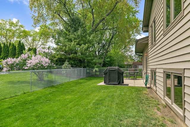 view of yard with a patio area