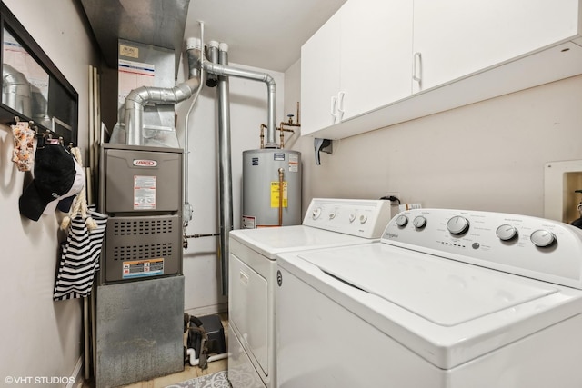 229 Concord Ln Unit 229, Carol Stream, IL 60188 - laundry area with gas water heater, washer and dryer, and cabinet space