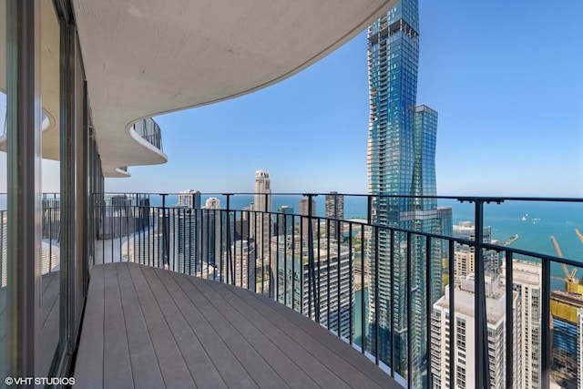 225 N Columbus Dr Unit 6006, Chicago, IL 60601 - wooden terrace featuring a water view