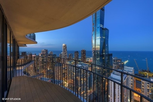 225 N Columbus Dr Unit 6006, Chicago, IL 60601 - balcony featuring a city view and a water view