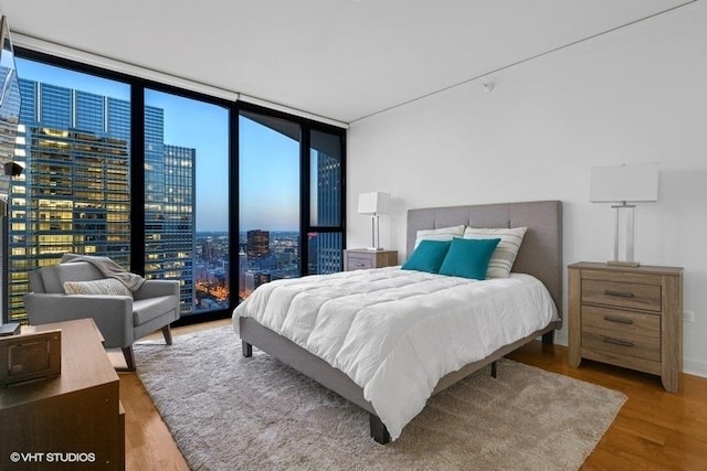 225 N Columbus Dr Unit 6006, Chicago, IL 60601 - bedroom featuring wood finished floors, a city view, and floor to ceiling windows