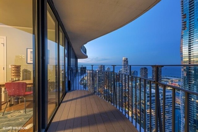 225 N Columbus Dr Unit 6006, Chicago, IL 60601 - balcony featuring a view of city and a water view