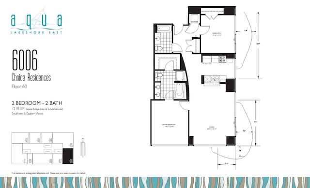 225 N Columbus Dr Unit 6006, Chicago, IL 60601 - floor plan / room layout