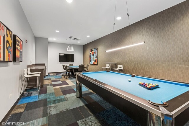 225 N Columbus Dr Unit 6006, Chicago, IL 60601 - game room with baseboards, recessed lighting, and billiards