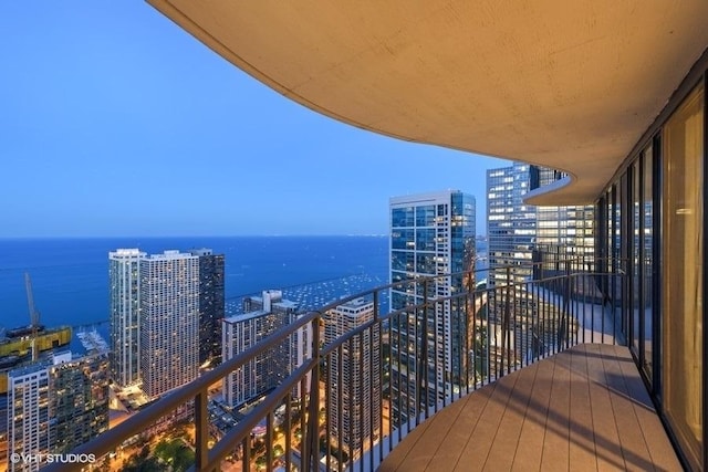 225 N Columbus Dr Unit 6006, Chicago, IL 60601 - balcony featuring a city view and a water view