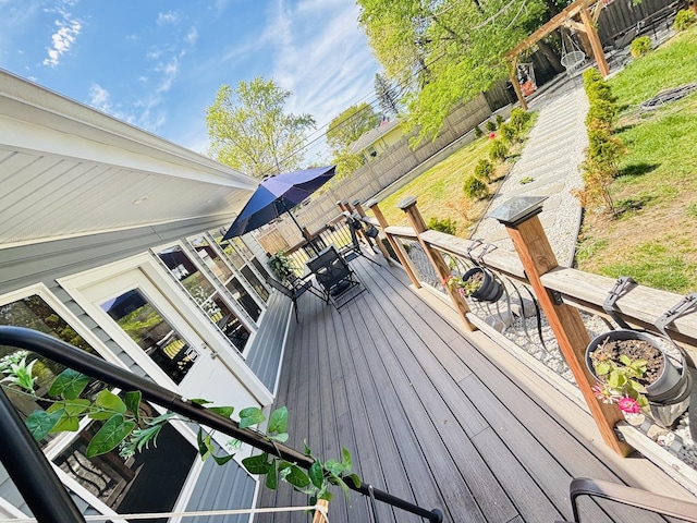 321 Lewis Ave, Wauconda, IL 60084 - wooden deck featuring fence