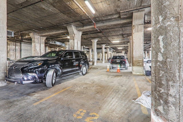 view of parking garage