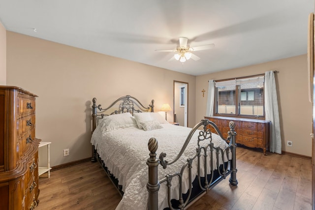 608 61st St, Lisle, IL 60532 - bedroom with hardwood / wood-style floors and ceiling fan