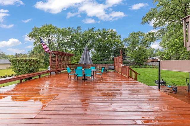 608 61st St, Lisle, IL 60532 - wooden terrace featuring outdoor dining area