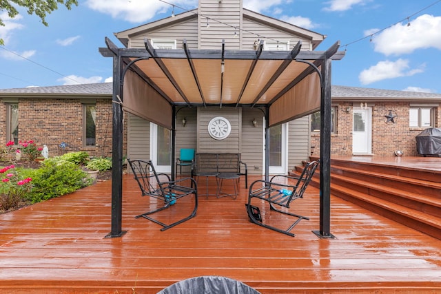 608 61st St, Lisle, IL 60532 - wooden terrace featuring grilling area