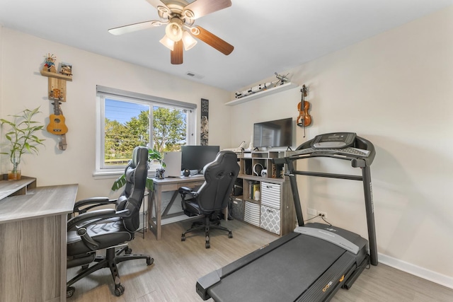 1787 W Algonquin Rd Unit 1B, Mount Prospect, IL 60056 - office space featuring wood finished floors, a ceiling fan, and baseboards