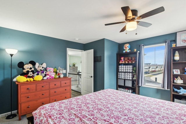 4144 Calder Ln, Aurora, IL 60504 - bedroom featuring a ceiling fan and baseboards