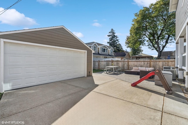 7337 N Mcvicker Ave, Chicago, IL 60646 - detached garage featuring fence and central air condition unit