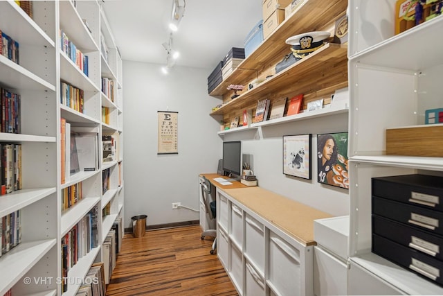 S070 River Ln, Winfield, IL 60190 - office space featuring dark wood-style flooring and built in desk