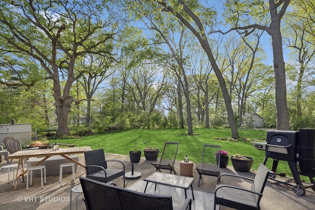 S070 River Ln, Winfield, IL 60190 - view of patio with an outdoor fire pit