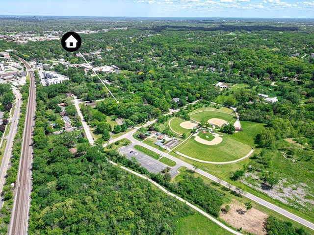S070 River Ln, Winfield, IL 60190 - aerial view of property's location featuring a main thoroughfare and a heavily wooded area