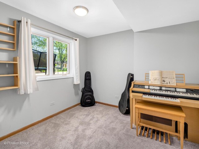 7102 Walden Ln, Darien, IL 60561 - miscellaneous room featuring carpet flooring, a desk, and baseboards