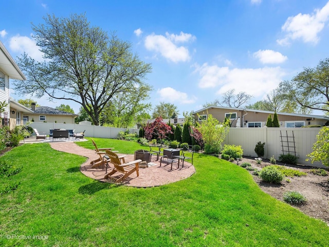 7102 Walden Ln, Darien, IL 60561 - view of yard featuring a patio area and a fire pit