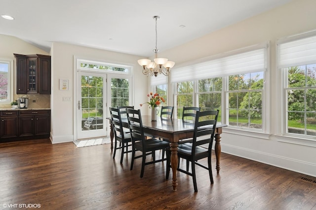 11 Crystal Downs Dr, Hawthorn Woods, IL 60047 - dining room featuring a chandelier, plenty of natural light, dark wood finished floors, and recessed lighting