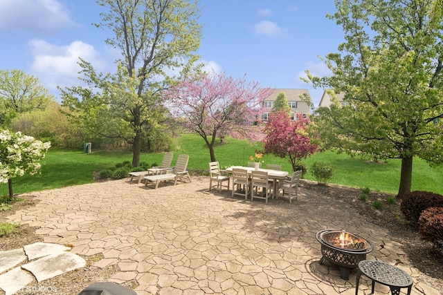 11 Crystal Downs Dr, Hawthorn Woods, IL 60047 - view of patio with a fire pit and outdoor dining space