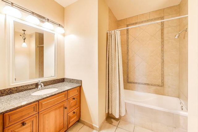 25 E Superior St Unit 2501, Chicago, IL 60611 - bathroom featuring tile patterned flooring, tiled shower / bath combo, and vanity