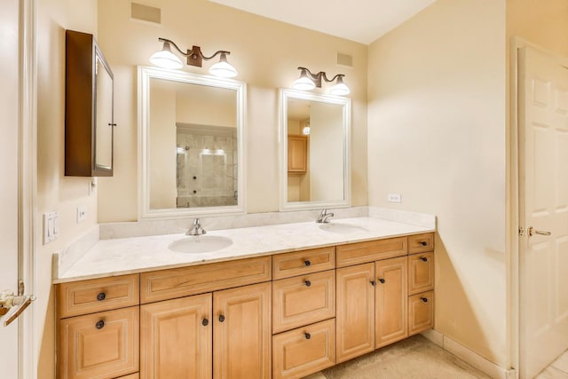 25 E Superior St Unit 2501, Chicago, IL 60611 - bathroom with double vanity and a shower