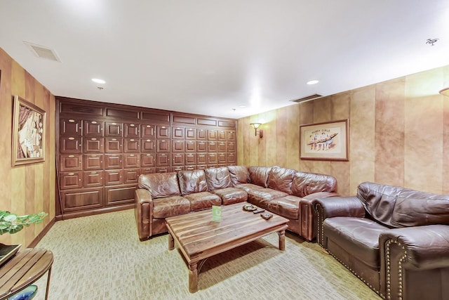 25 E Superior St Unit 2501, Chicago, IL 60611 - living room with carpet and wood walls