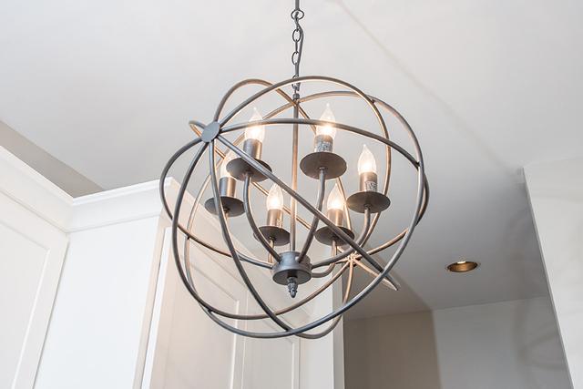 detailed view of a chandelier