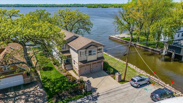 bird's eye view of a nearby body of water
